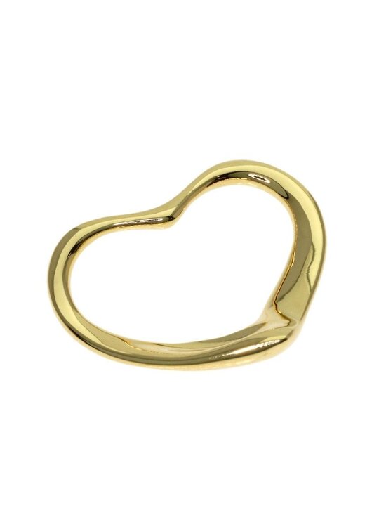 Elsa Peretti®:Open Heart Pendant in Yellow Gold with Pavé  Tiffany & Co Open Heart Pendant Top 18k Yellow Gold